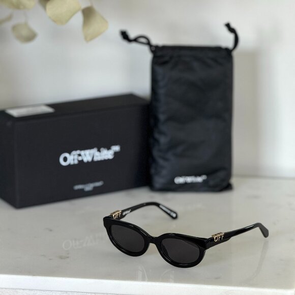 Off-White SPARKS Men Sunglasses Black Grey Cat Eye OERI13D...